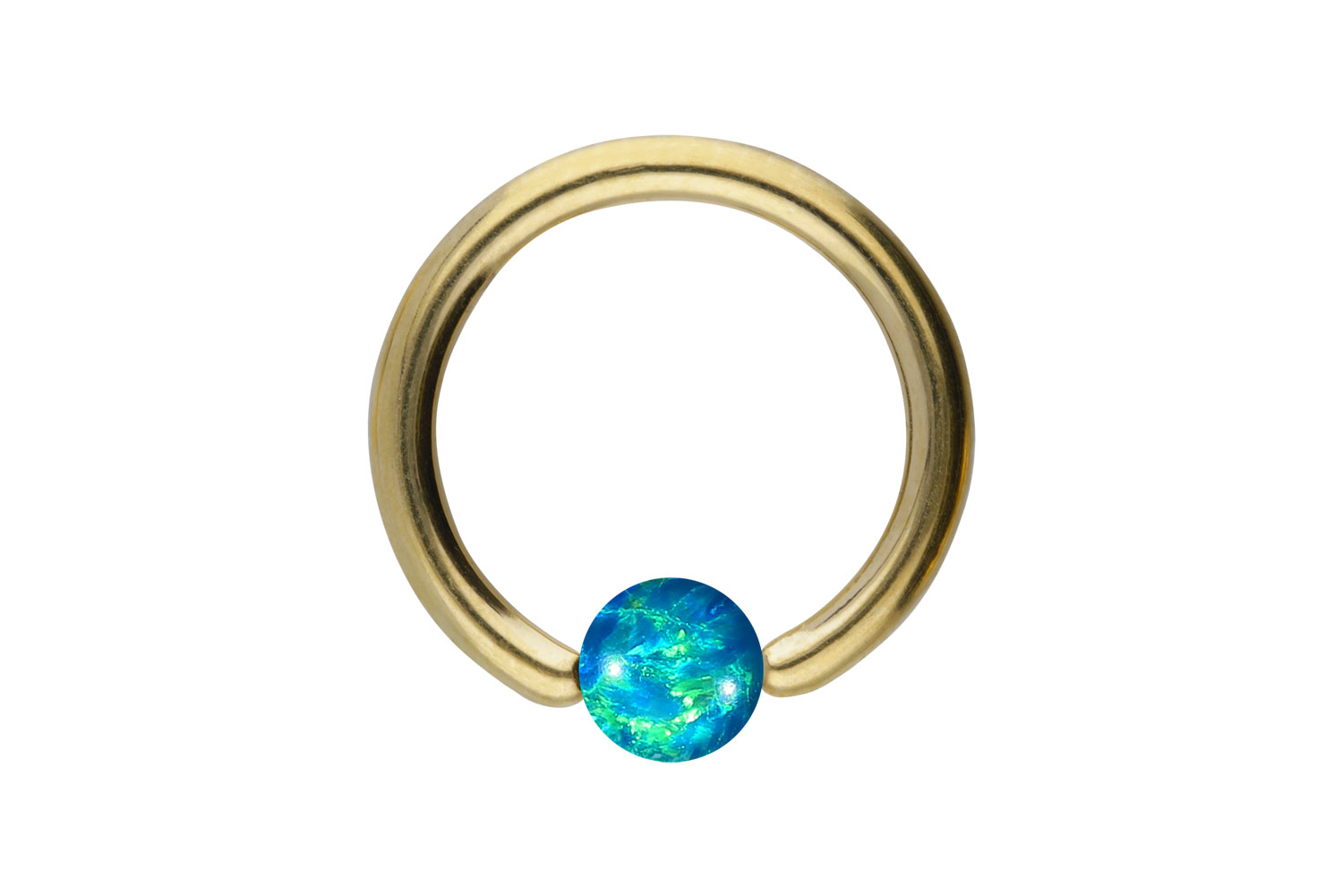 Titan Klemmkugelring Piercing SYNTHETISCHER OPAL